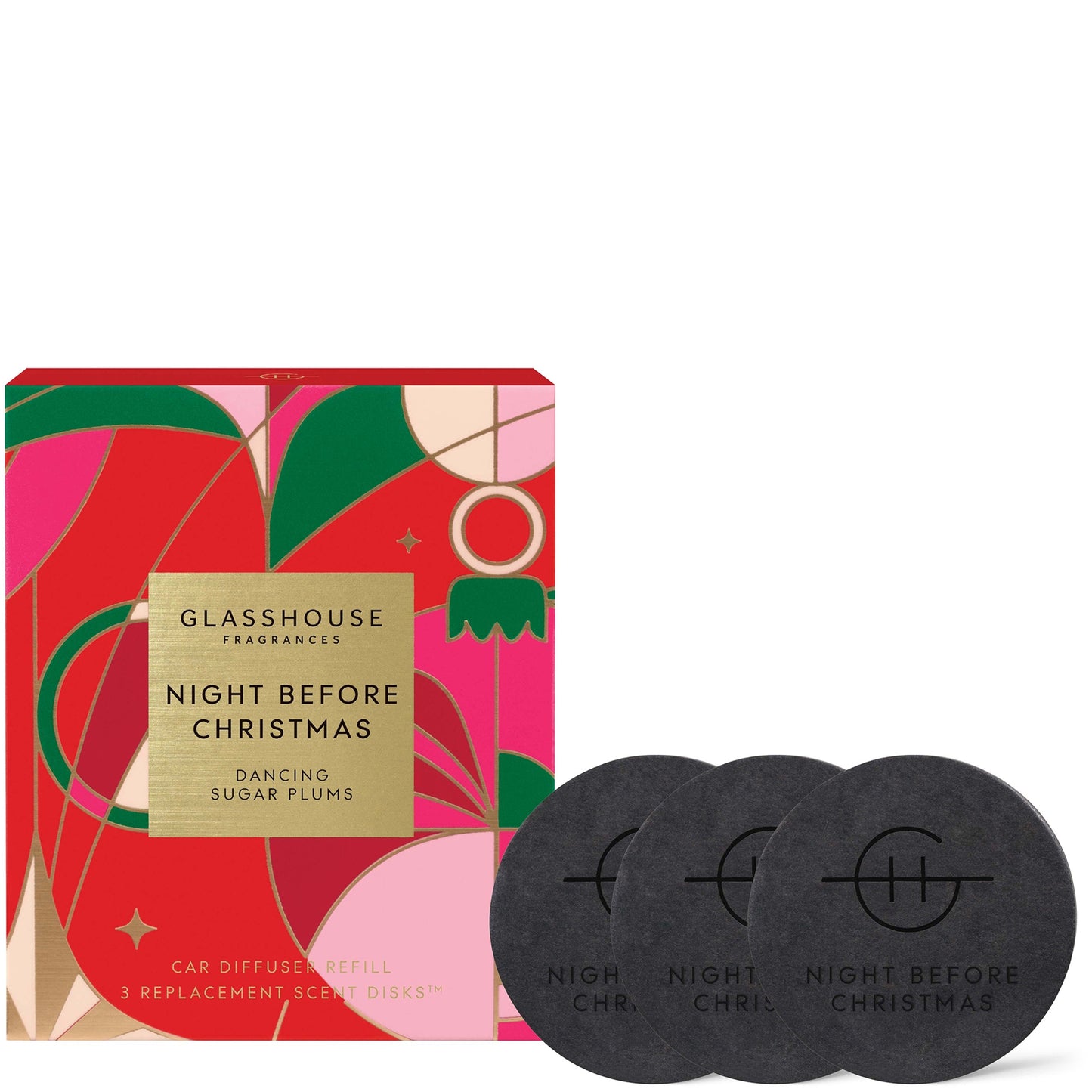 Glasshouse Fragrances Christmas 3 Replacement Scent Disks - Night Before Christmas