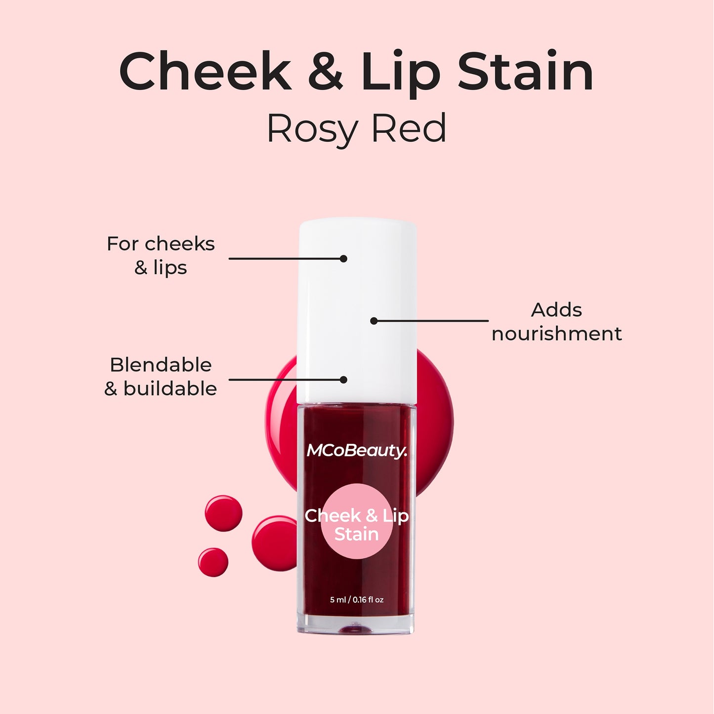 MCoBeauty Cheek and Lip Stain 2-in-1 Liquid Tint 5ml