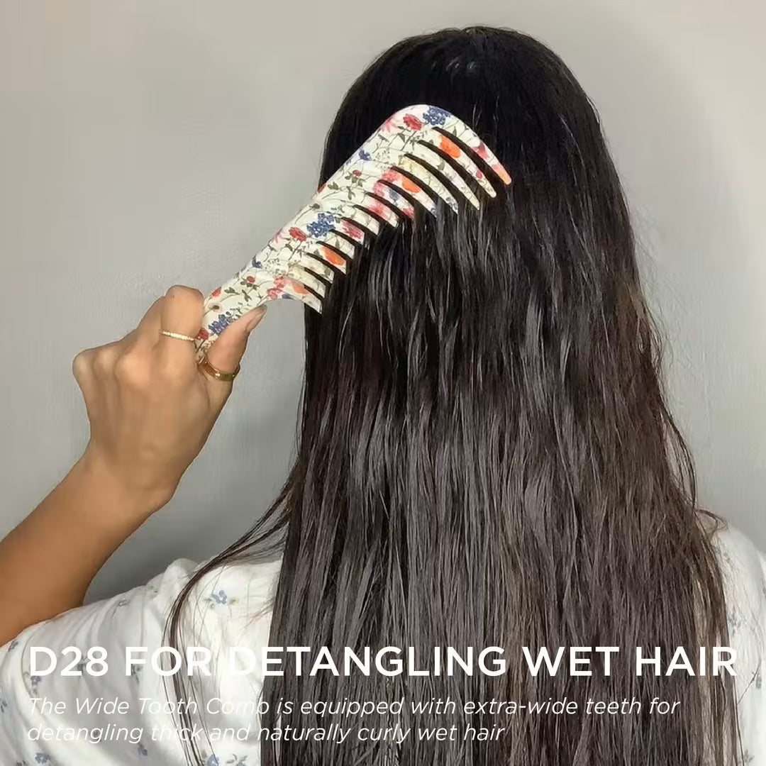 Denman D28 Floral Fantasies Deluxe Wide Tooth Detangle Comb