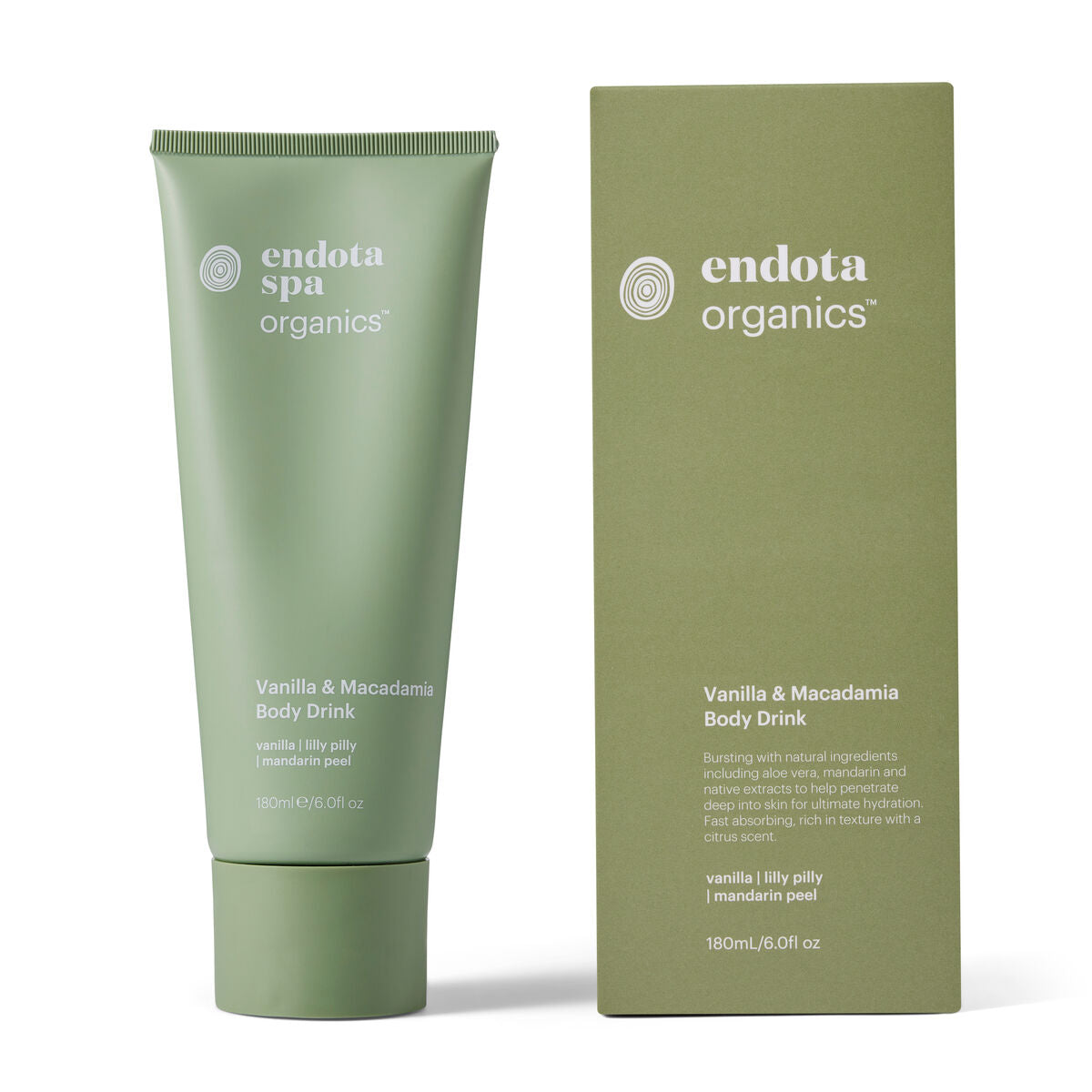 endota Organics Vanilla & Macadamia Body Drink 180ml