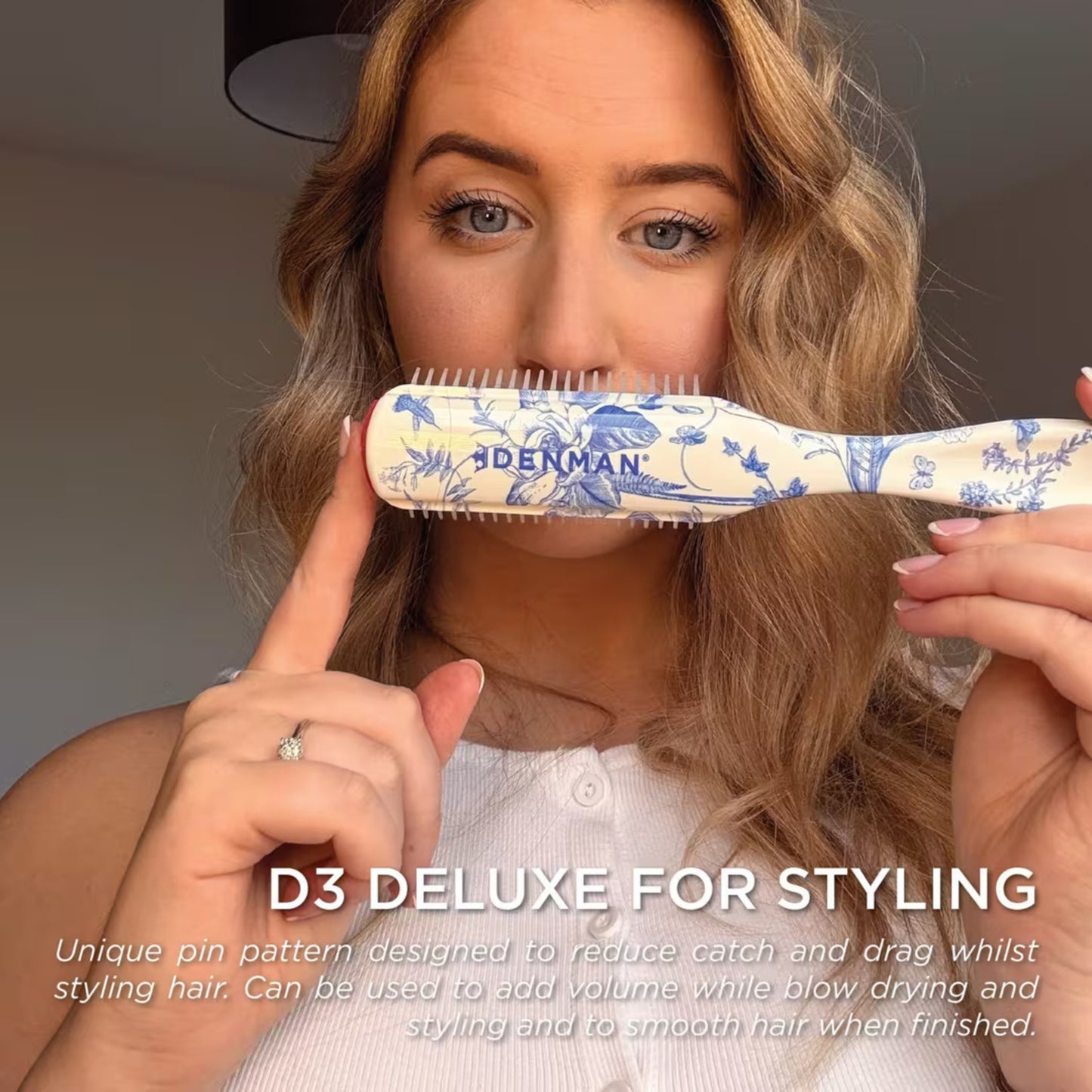 Denman D3 7 Row Styler Brush - Blue Belle