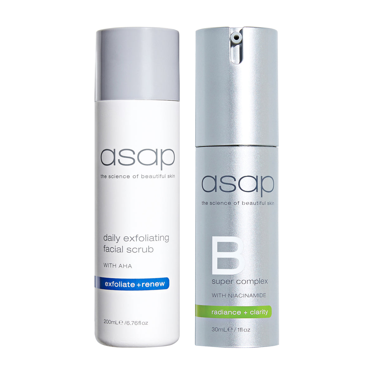 asap Daily Exfoliating Scrub 200ml + Super B Complex 30ml Duo