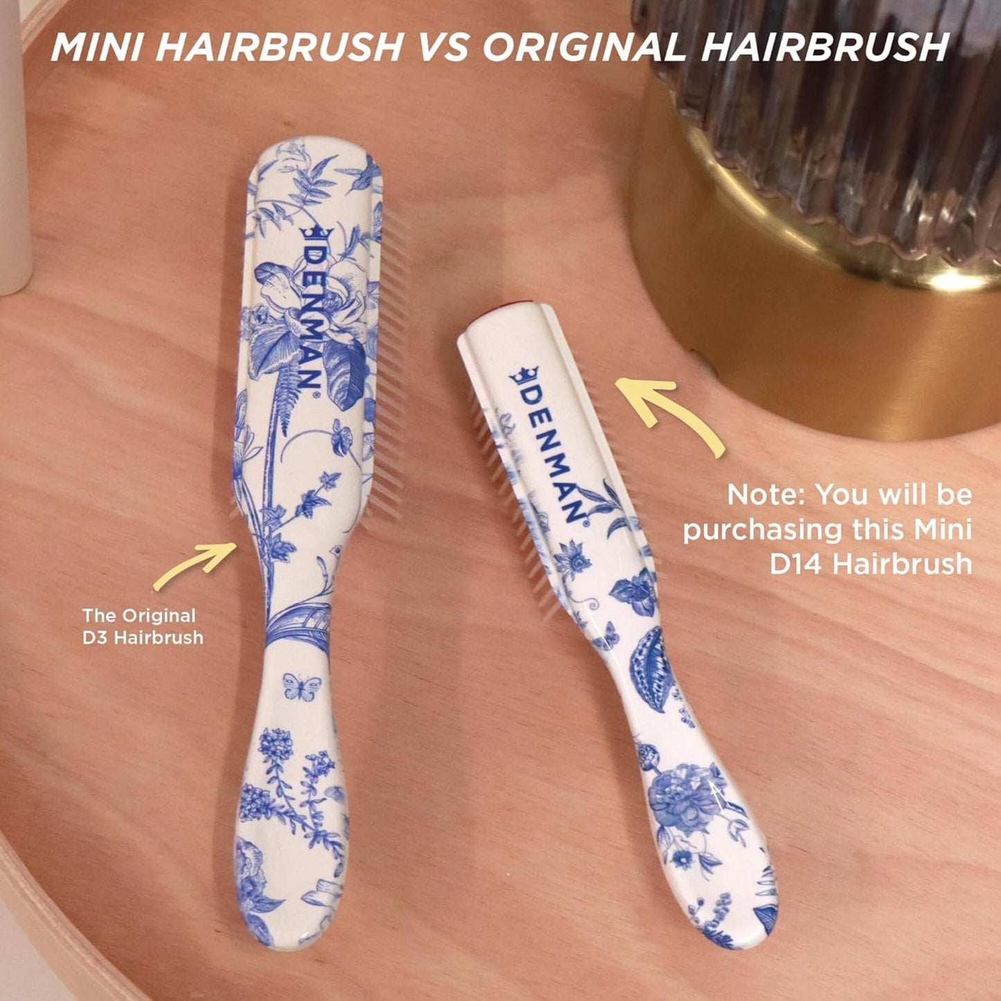 Denman D14 5 Row Mini Styler Brush - Blue Belle