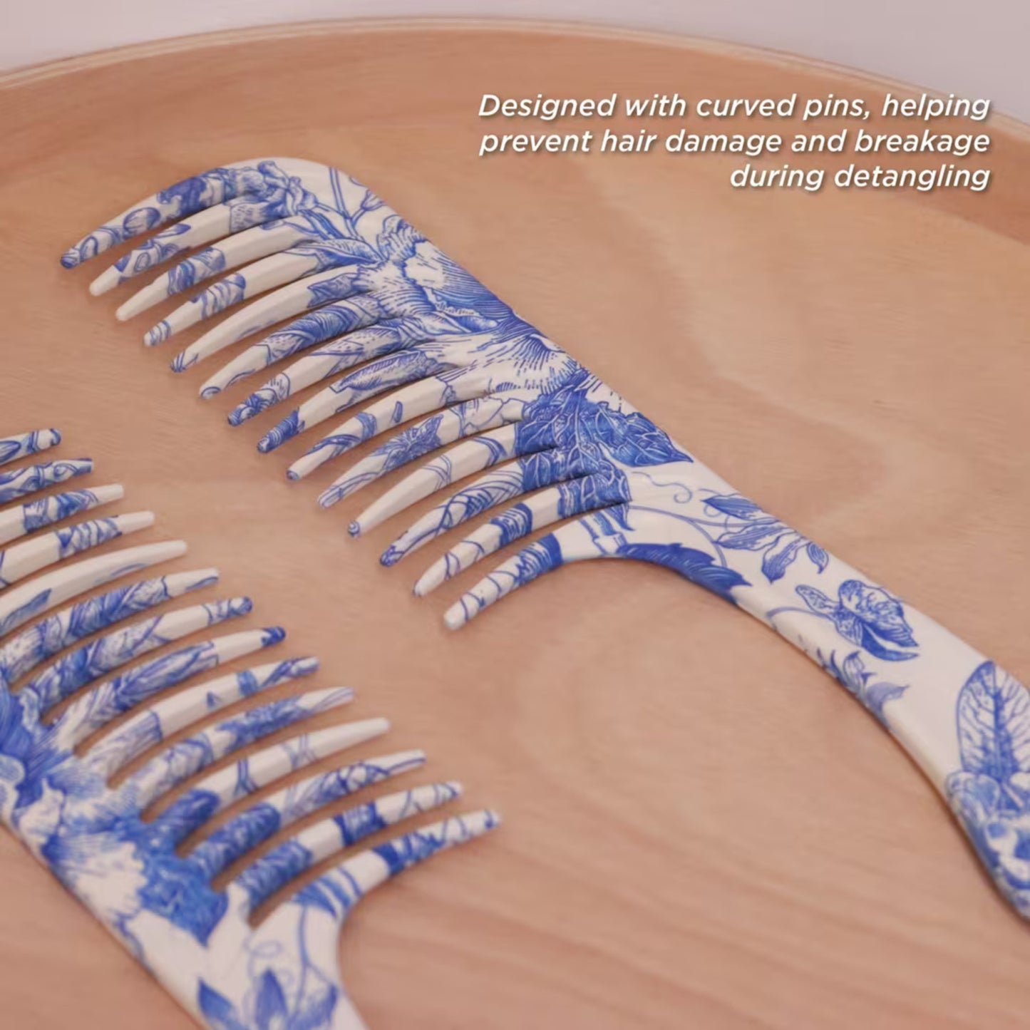 Denman D28 Deluxe Wide Tooth Detangling Comb - Blue Belle