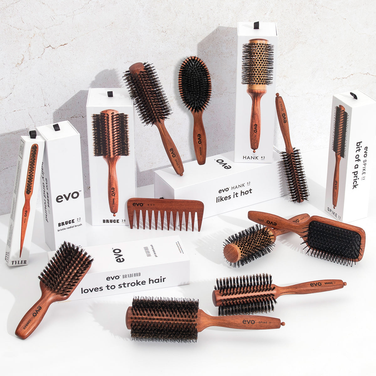 evo spike nylon pin bristle radial brush 14mm