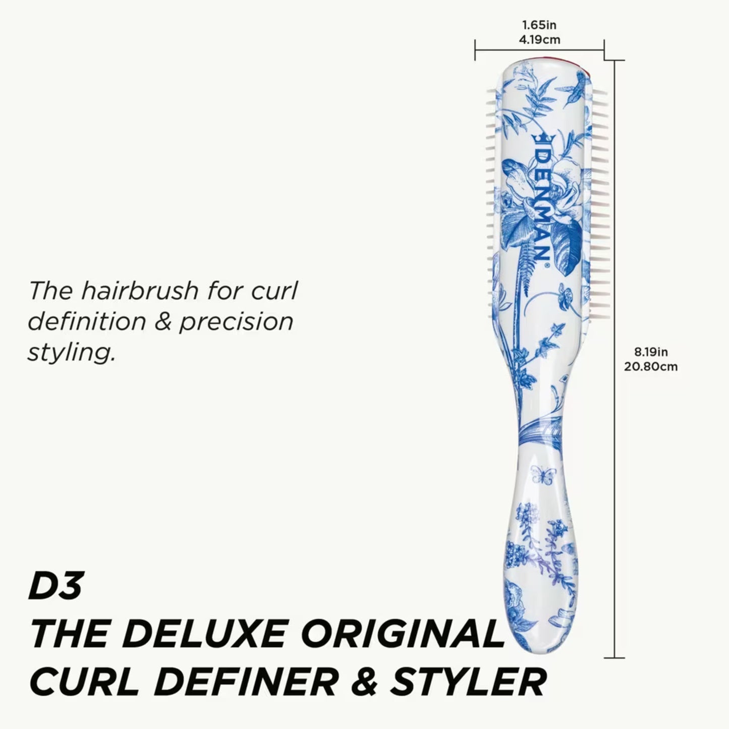 Denman D3 7 Row Styler Brush - Blue Belle