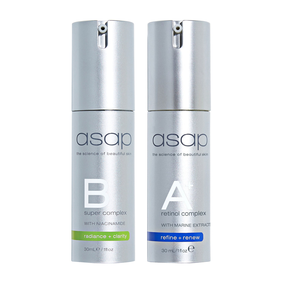 asap Super B Complex 30ml + Super A+ Retinol Complex 30ml Duo