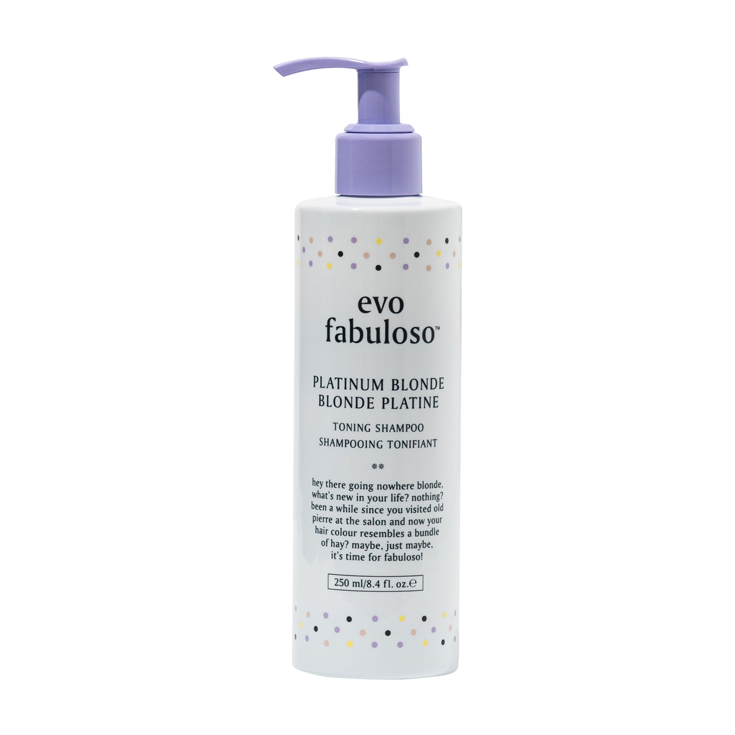 evo Fabuloso Platinum Blonde Toning Shampoo 250ml