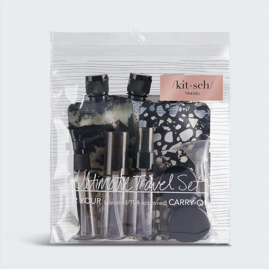 Kitsch Travel Bottle 11pc Set  - Black