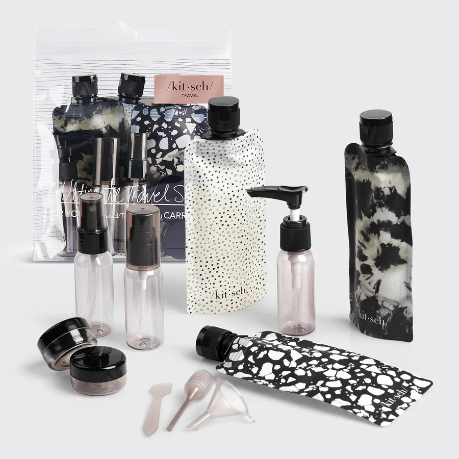Kitsch Travel Bottle 11pc Set  - Black