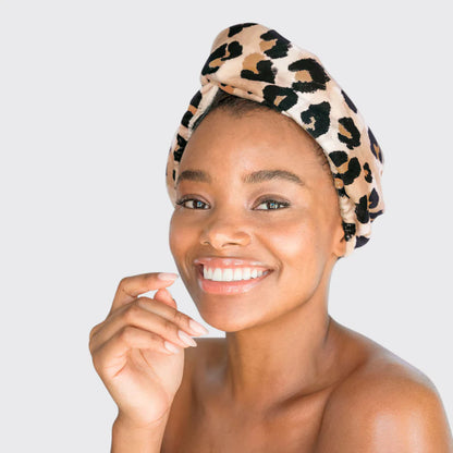 Kitsch Microfiber Quick-Dry Hair Towel Turban - Leopard