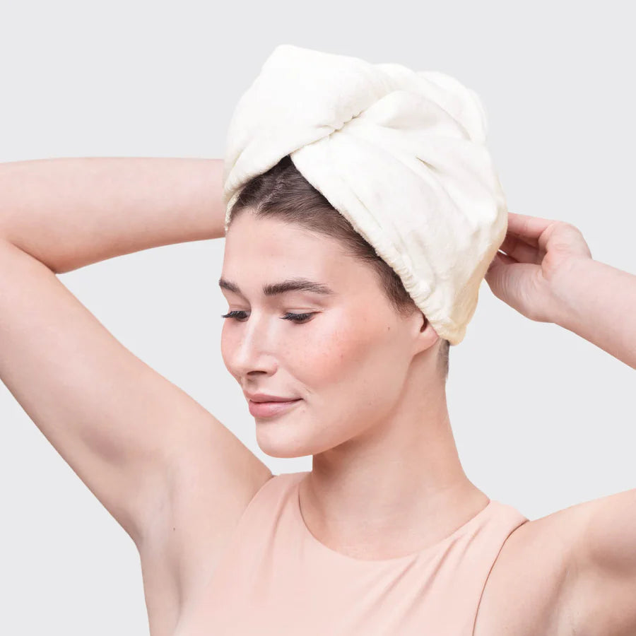 Kitsch Eco-Friendly Hair Towel Turban - Ivory
