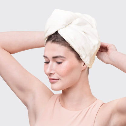 Kitsch Eco-Friendly Hair Towel Turban - Ivory