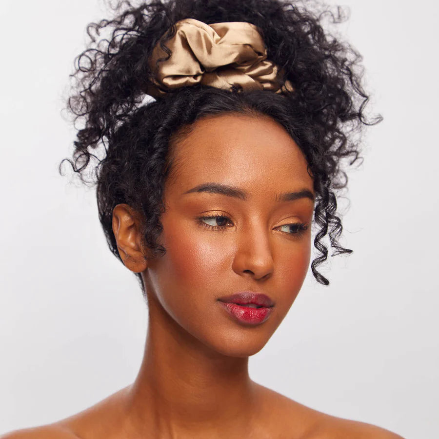 Kitsch Satin Pillow Scrunchies 2pc Set - Charcoal & Gold