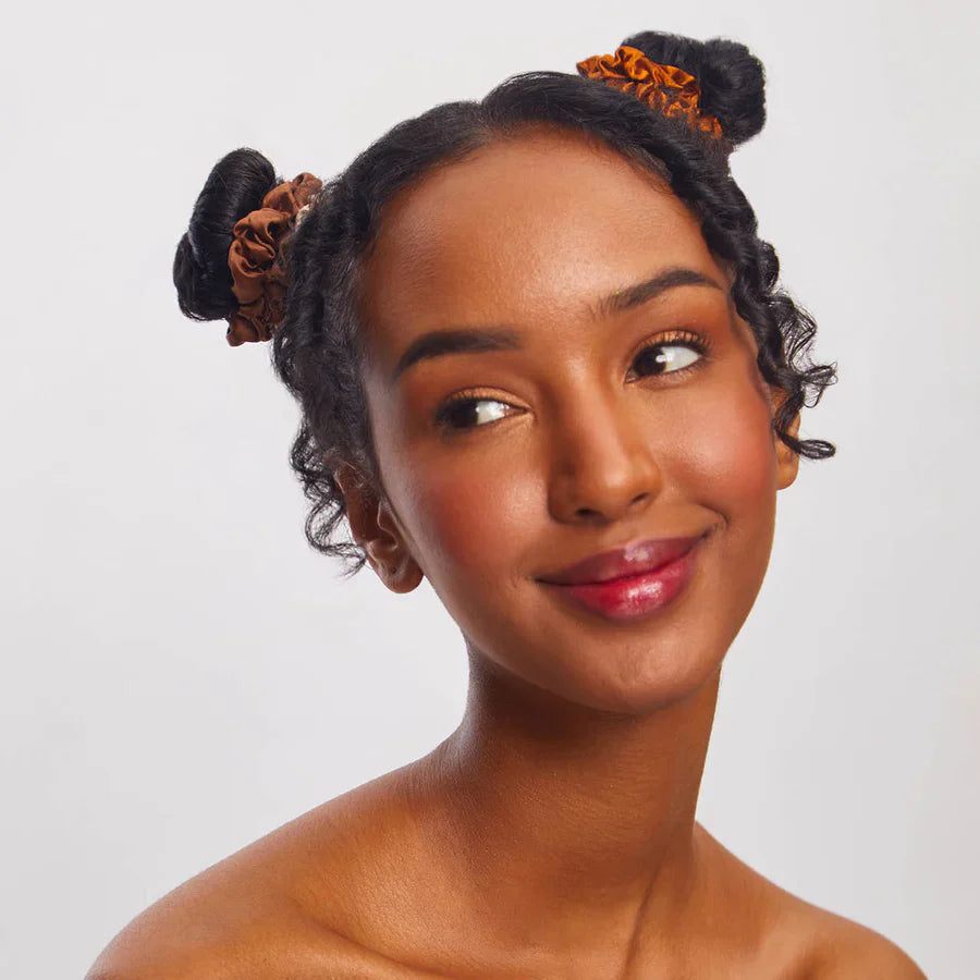 Kitsch Ruched Satin Scrunchies 5pc Set - Sedona