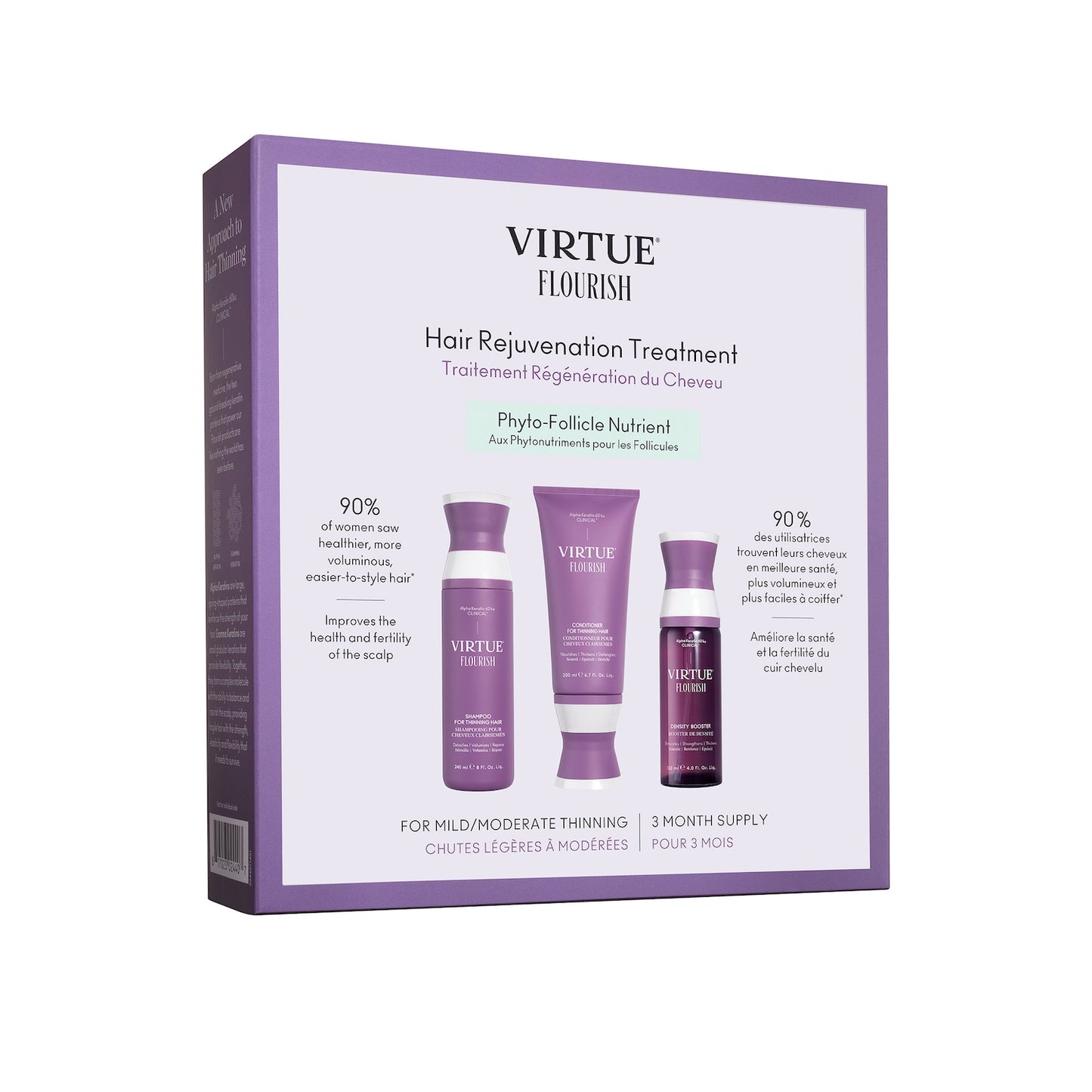 Virtue Flourish Hair Rejuvenation Treatment Kit (Phyto-Follicle Nutrient) - Full Size (90 day)