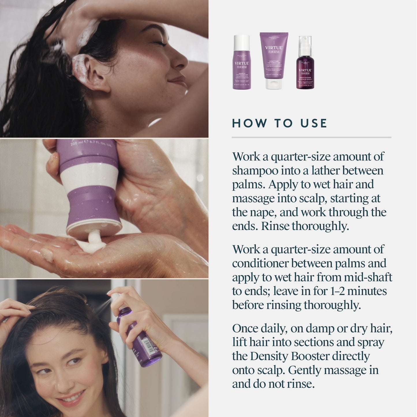 Virtue Flourish Hair Rejuvenation Treatment Kit (Phyto-Follicle Nutrient) - Travel Size (30 day)