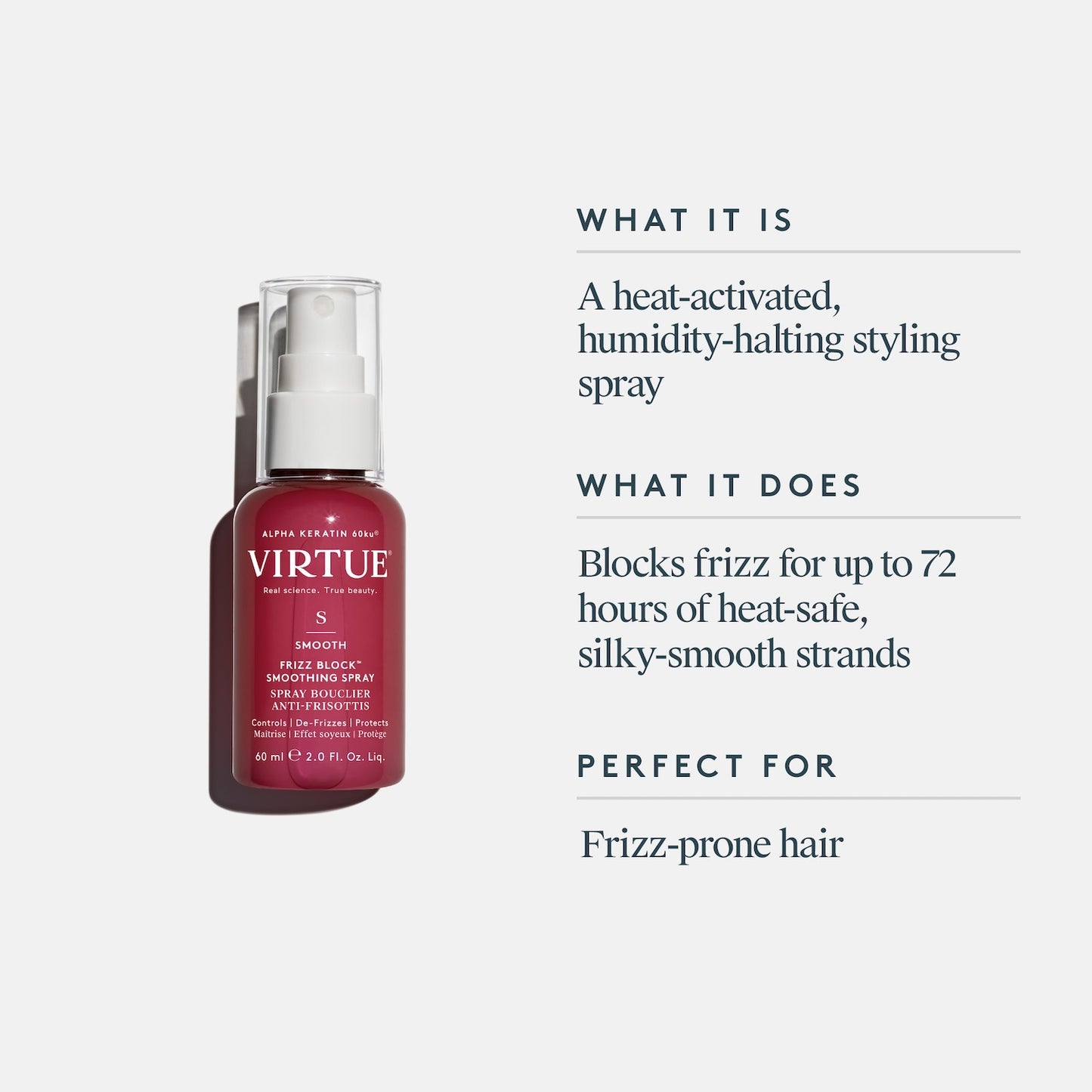 Virtue Smooth Frizz Block™ Smoothing Spray 60ml