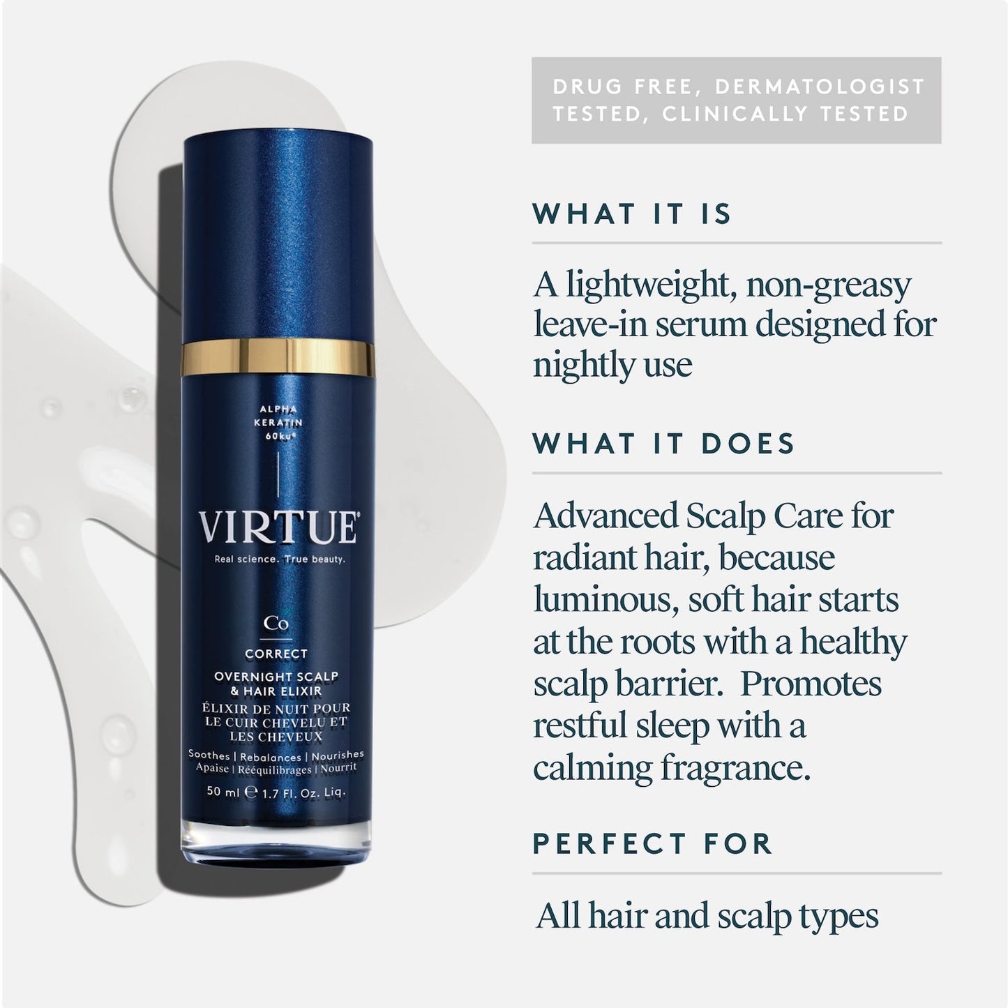 Virtue Overnight Scalp and Hair Elixir 50ml