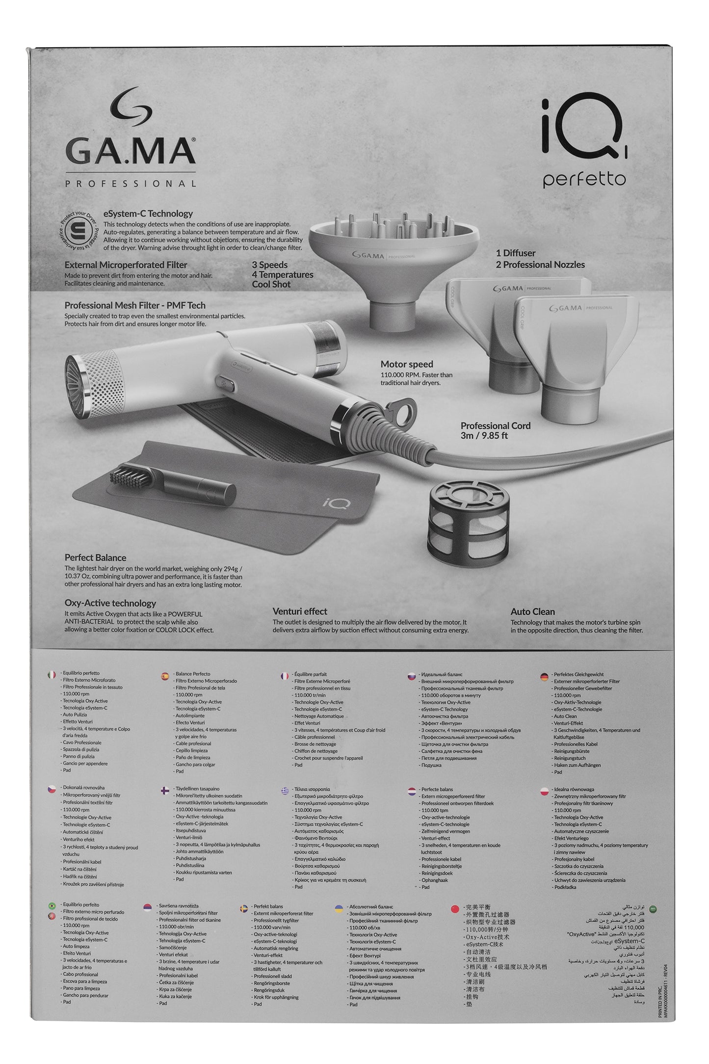 Gama Professional IQ1 Perfetto Pro Dryer - Silver