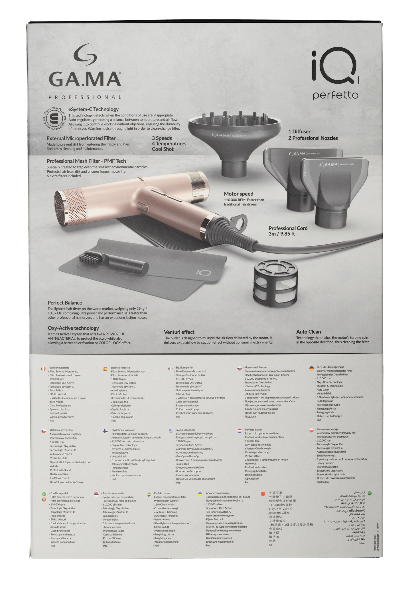 Gama Professional IQ1 Perfetto Pro Dryer - Rose Gold