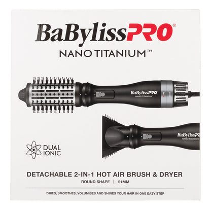 BaBylissPRO Nano Titanium Interchangable 2 in 1 Hot Air Brush + Dryer