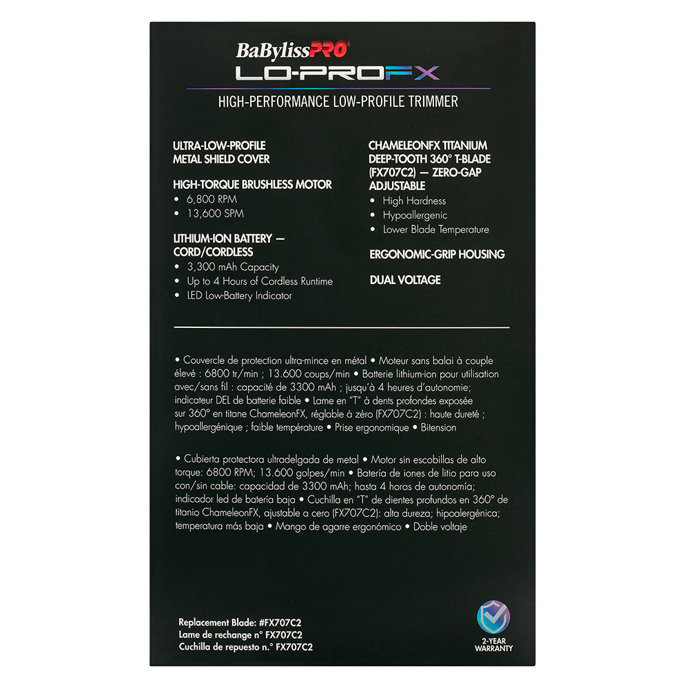 BaBylissPRO Lo Pro FX Trimmer - Chameleon Cord/Cordless