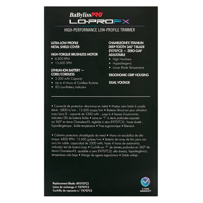 BaBylissPRO Lo Pro FX Trimmer - Chameleon Cord/Cordless