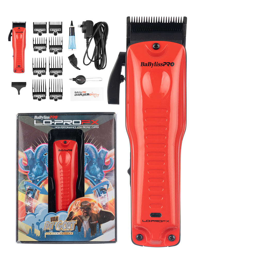 BaBylissPRO Lo-ProFX Clipper - Red Cord/Cordless