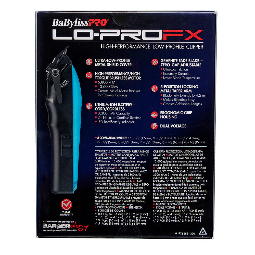 BaBylissPRO Lo-ProFX Clipper - Blue Cord/Cordless