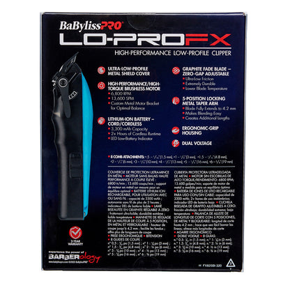 BaBylissPRO Lo-ProFX Clipper - Blue Cord/Cordless