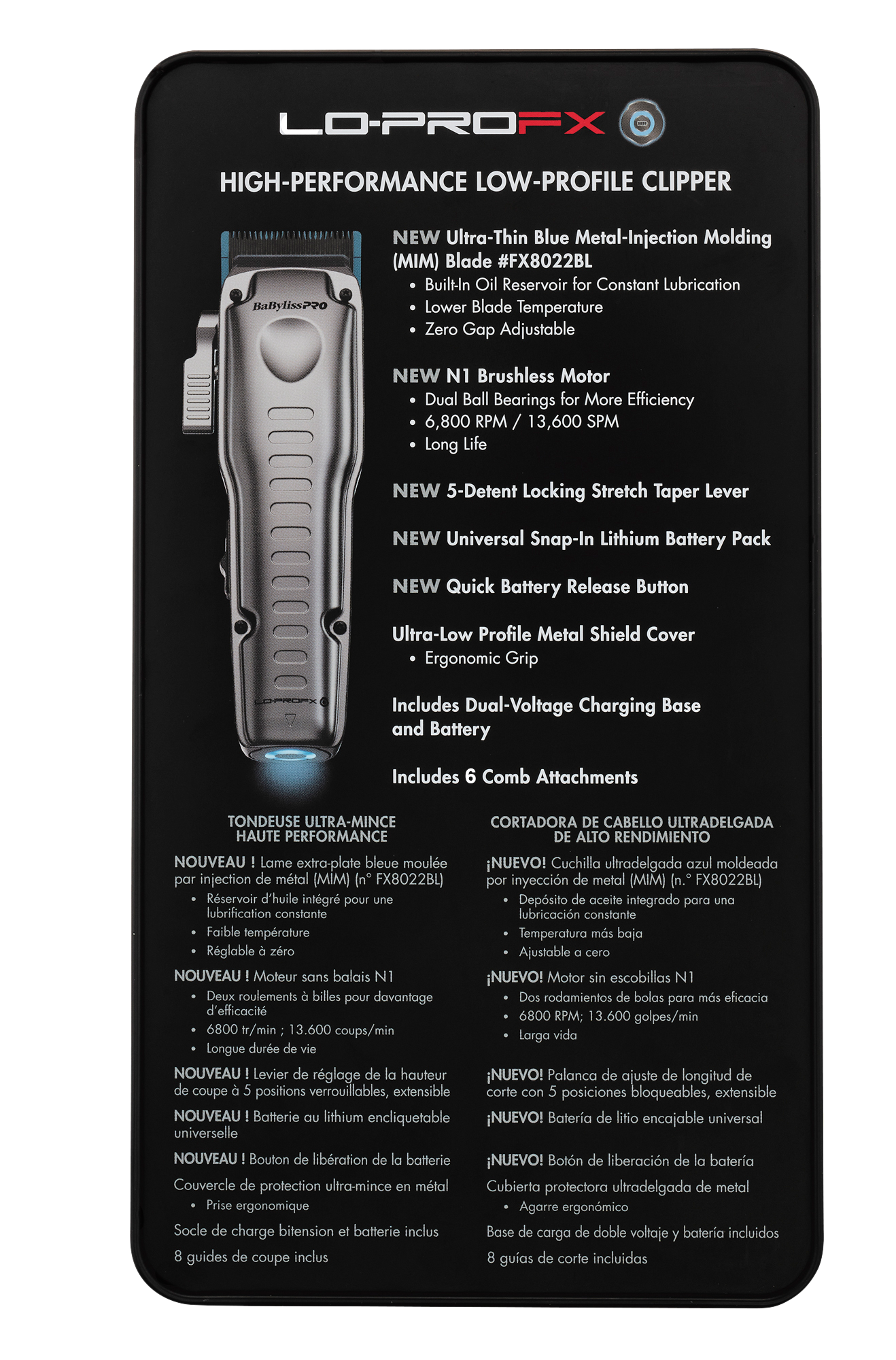 BaBylissPRO FXONE Clipper - LoPro Gunmetal