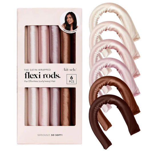 Kitsch Satin Flexi Rods 6pc Set - Rosewood