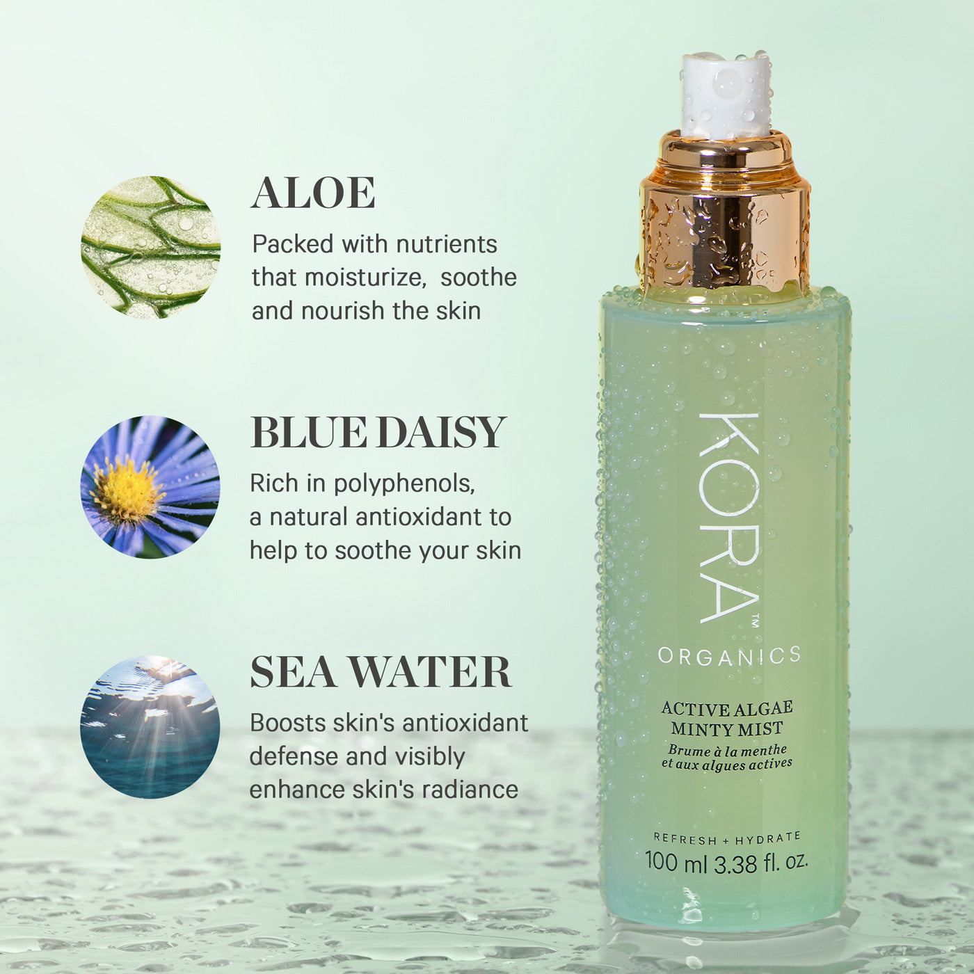 KORA Organics Active Algae Minty Mist 100mL