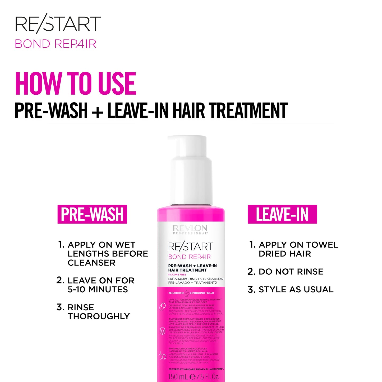 Revlon Professional Re/Start Bond Repair Pre-Wash and Leave-In Hair Treatment 150ml