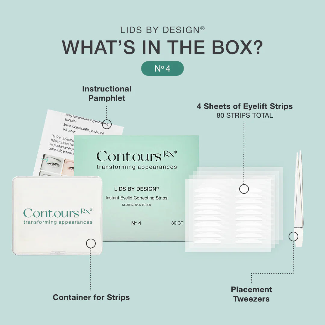Contours Rx Lids by Design 4mm Eye Lift Strips - 80 Pack
