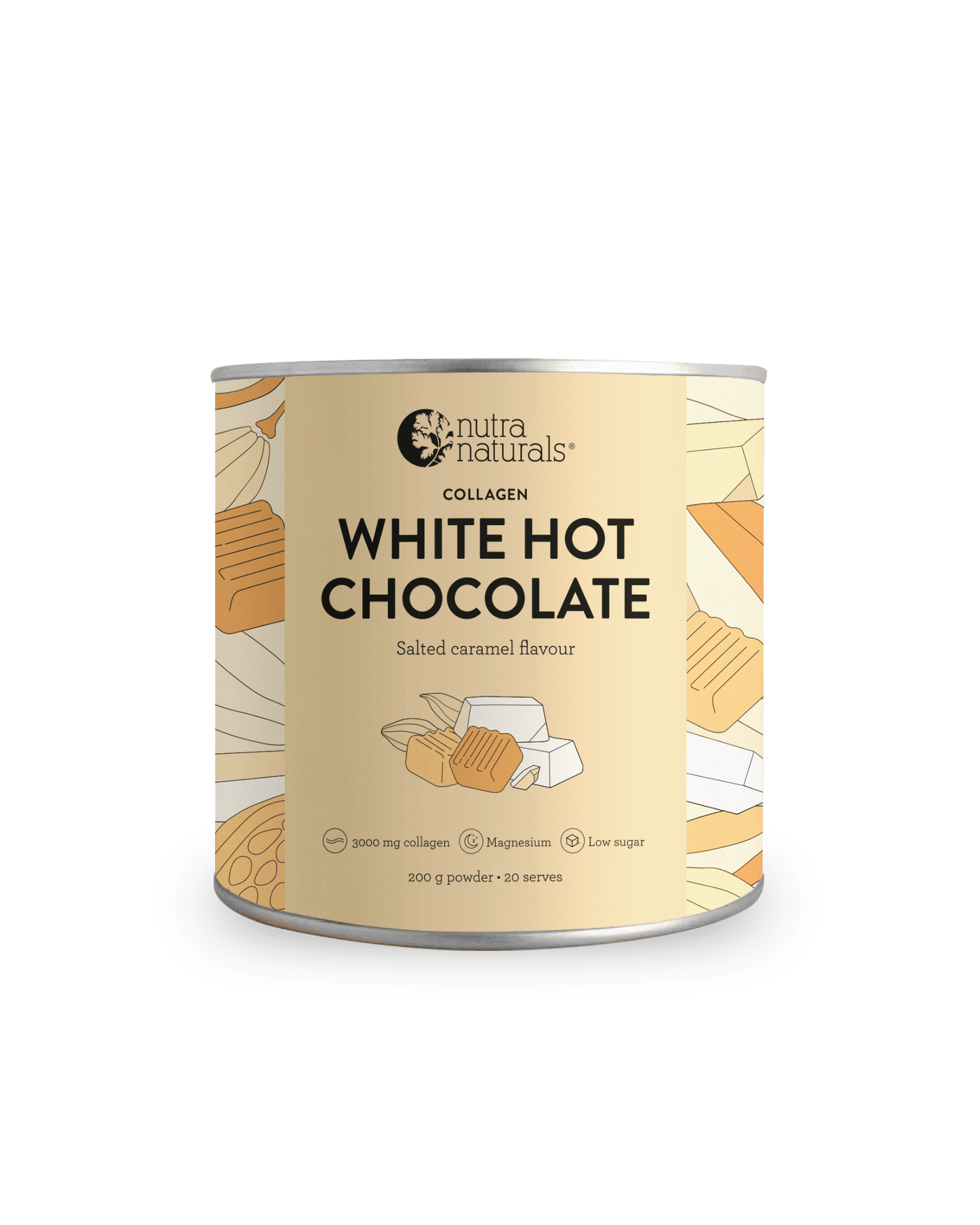 Nutra Naturals Collagen White Hot Choc - Salted Caramel 200g