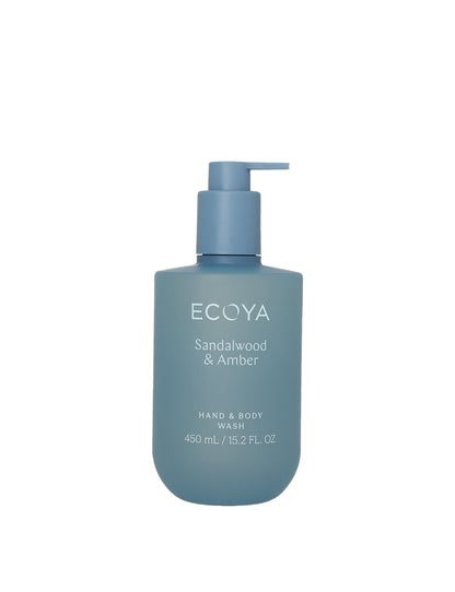 ECOYA Hand & Body Wash Sandalwood & Amber 450ml