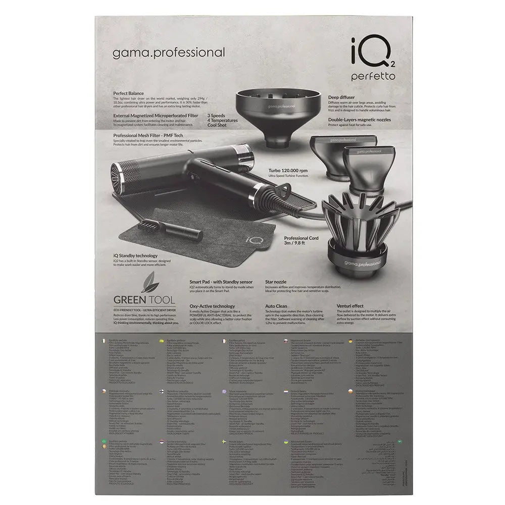 Gama Professional IQ2 Perfetto Pro Dryer - Black