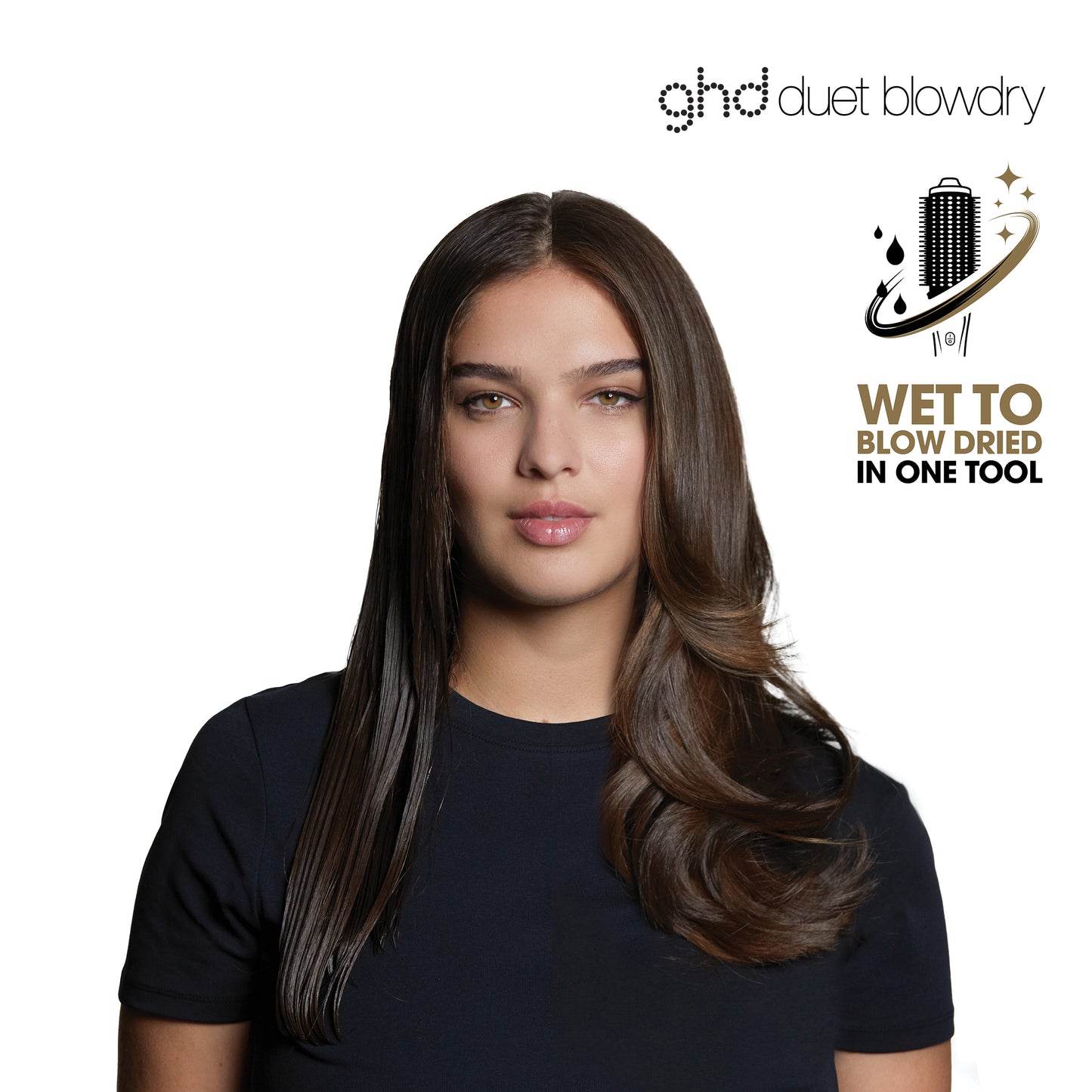 ghd Duet Blowdry Volumising Hot Air Brush - Black