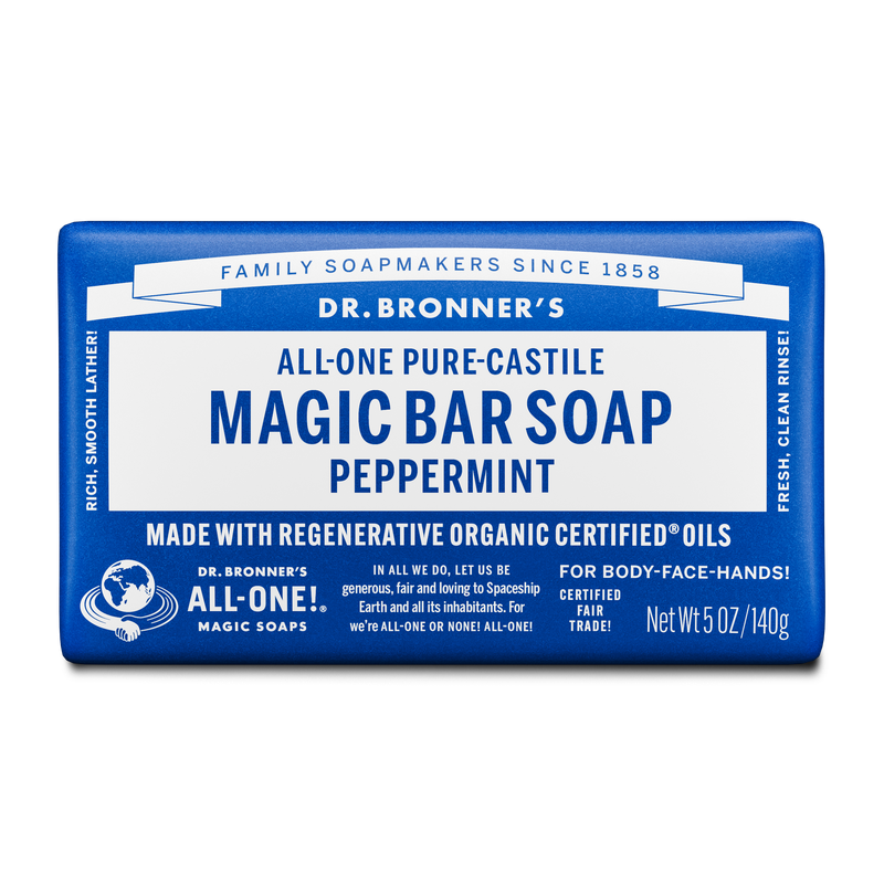 Dr. Bronner's Pure Castile Bar Soap - Peppermint 140g