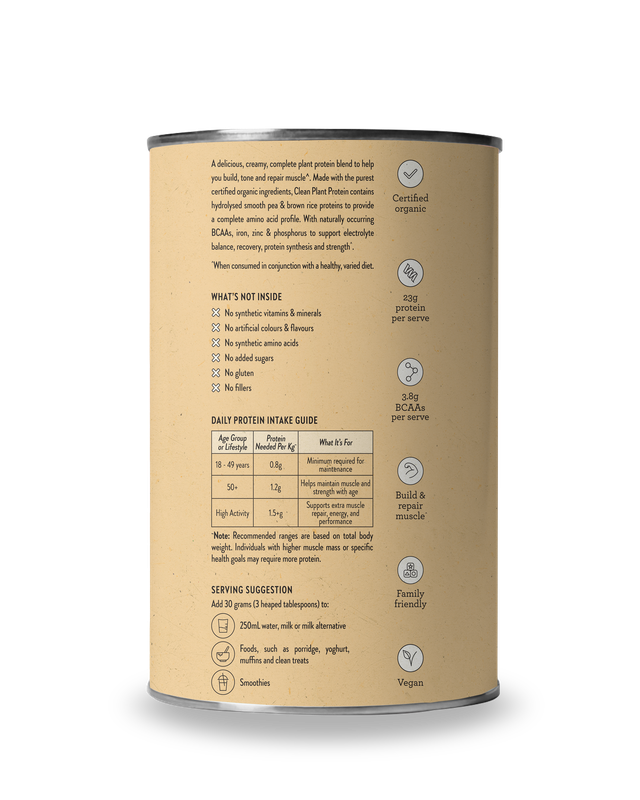 Nutra Organics Clean Plant Protein Vanilla 500g