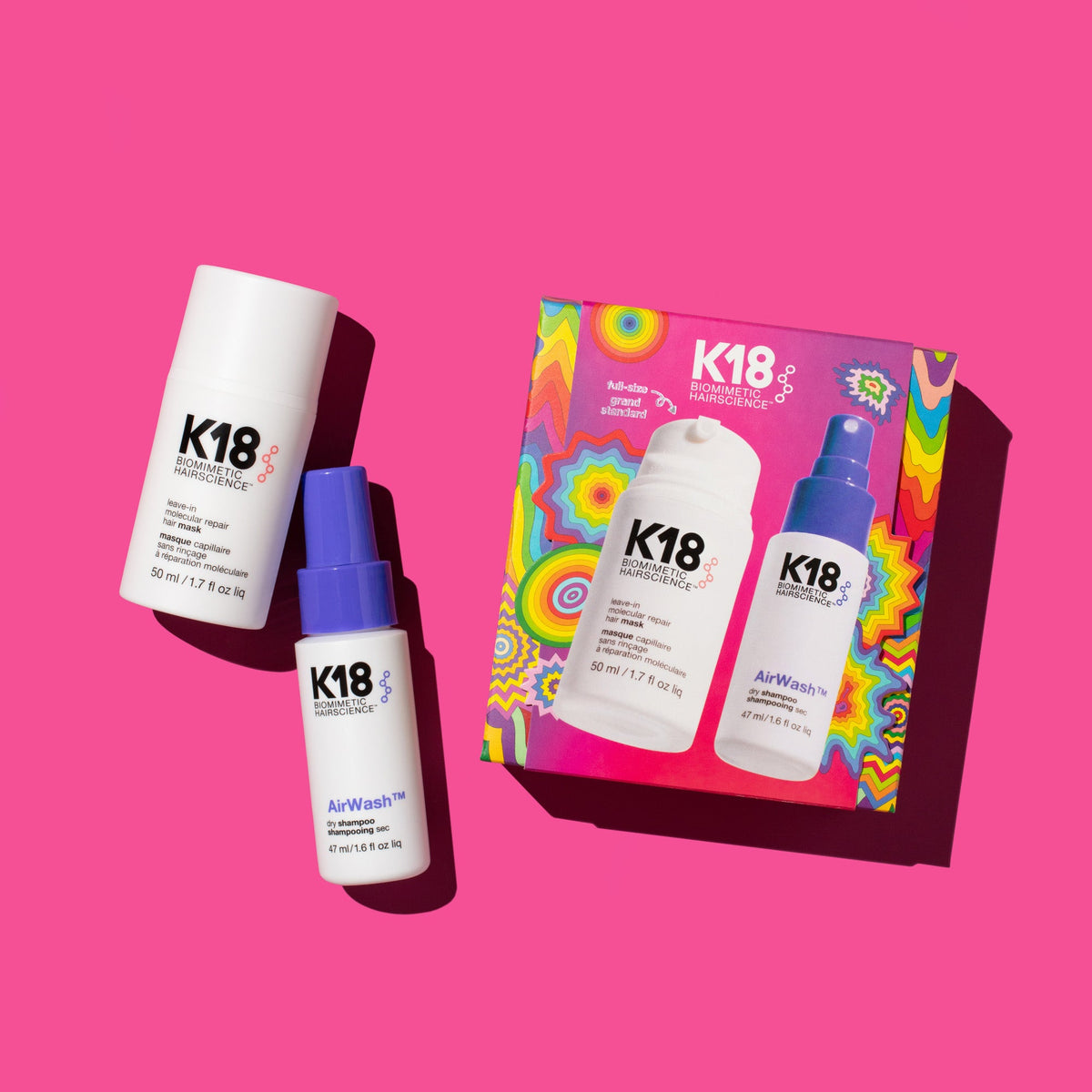K18 Leave-In Molecular Repair Mask + AirWash Dry Shampoo Gift Pack