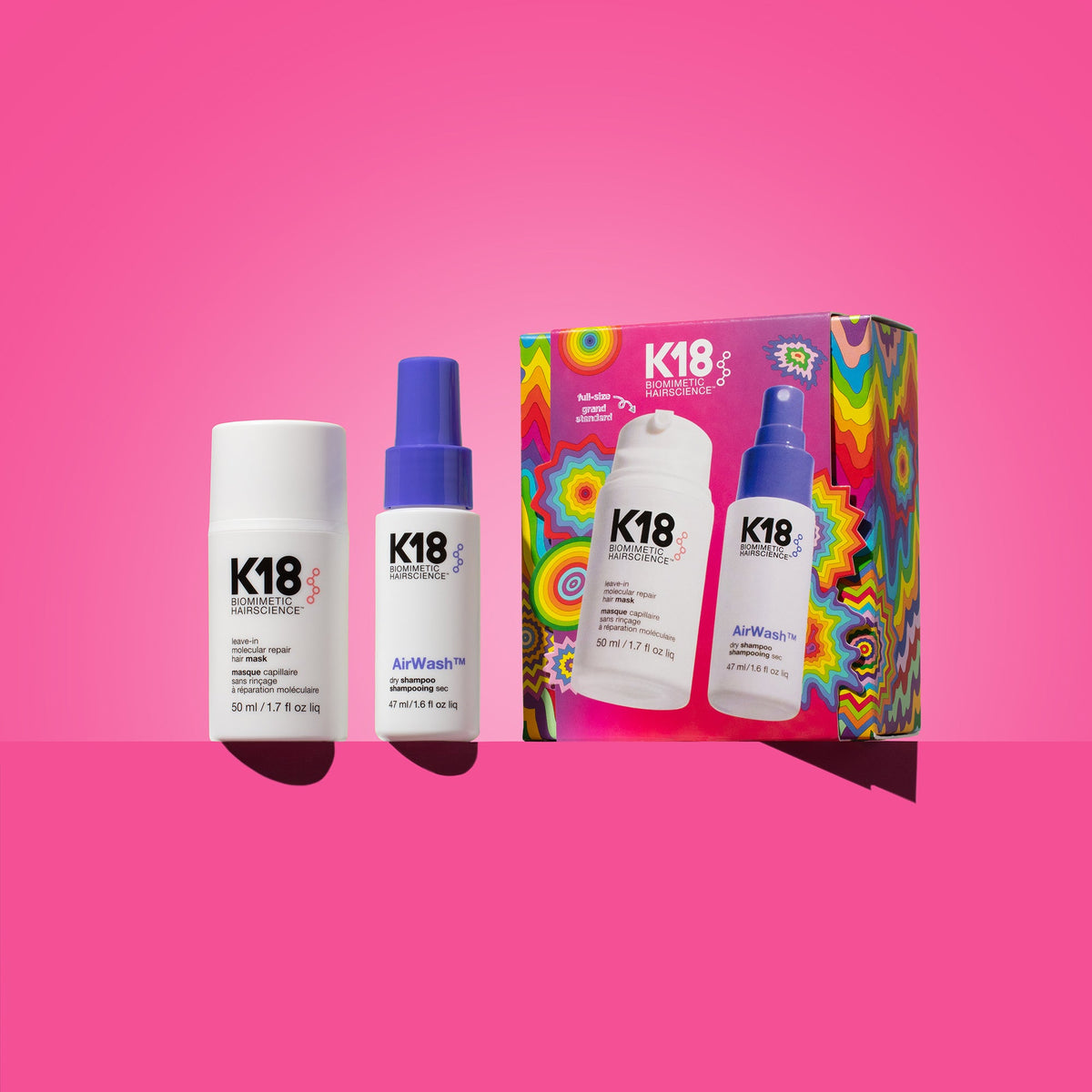 K18 Leave-In Molecular Repair Mask + AirWash Dry Shampoo Gift Pack