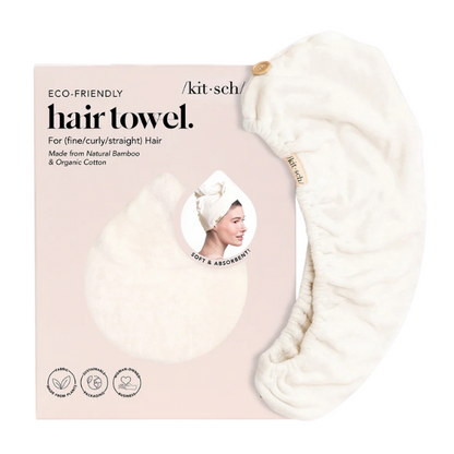 Kitsch Eco-Friendly Hair Towel Turban - Ivory