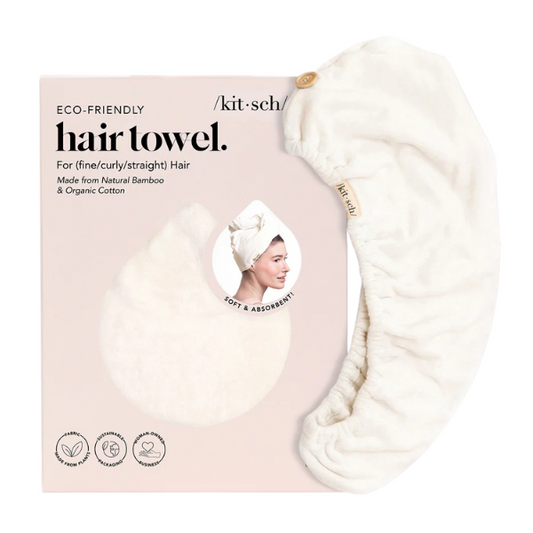 Kitsch Eco-Friendly Hair Towel Turban - Ivory