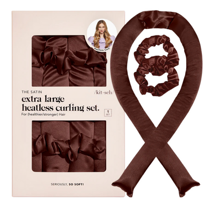 Kitsch Extra Large Satin Heatless Curling Set - Chocolate