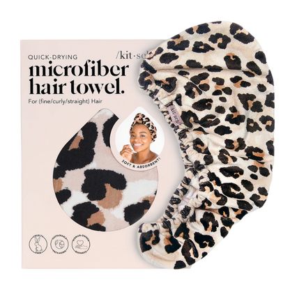 Kitsch Microfiber Quick-Dry Hair Towel Turban - Leopard
