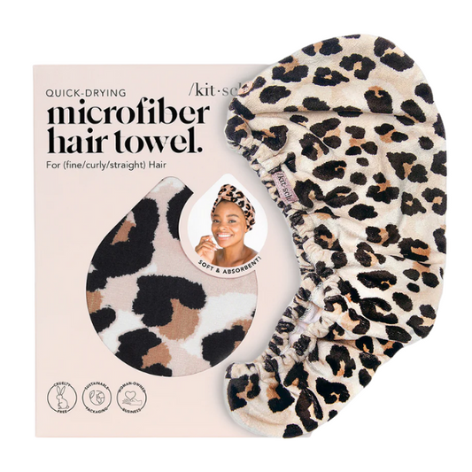 Kitsch Microfiber Quick-Dry Hair Towel Turban - Leopard