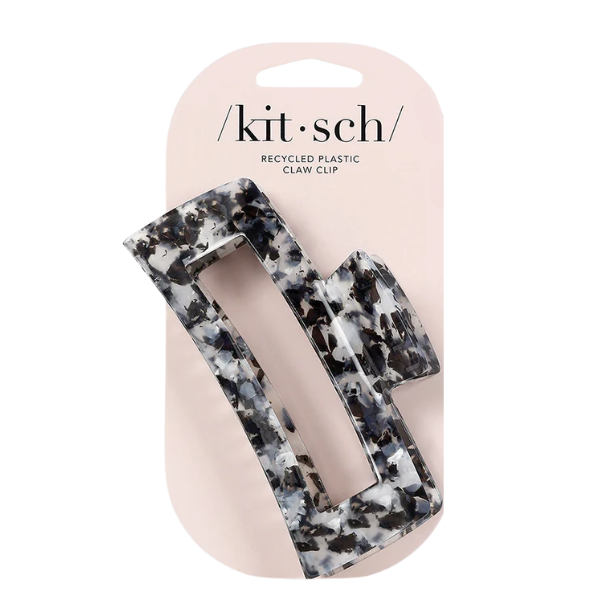 Kitsch Rectangle Claw Clip Jumbo - Black Marble